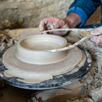 Daniel Boyle at work in his pottery 2019
